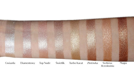 ZESTAW PREZENTOWY: Cień do powiek GlamSHADOWS "SREBRNA BRZOSKWINIA"  + Kasetka do wkładów 26 mm + Tusz do rzęs ZALOTKA - KOLOR BRĄZOWY