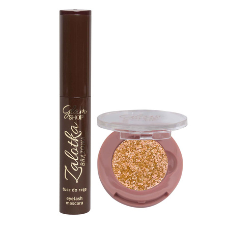 GIFT SET: Pearly eyeshadow - thalers + Compact with Magnet, 26mm Insert + ZALOTKA Mascara - brown colors