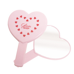 Hand Mirror HEART pink light