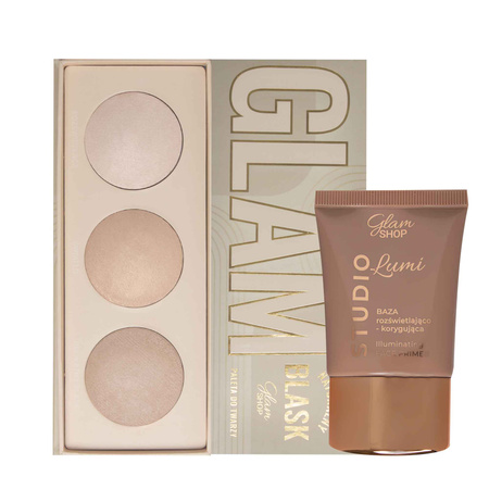 GIFT SET: NATURALNY BLASK - Face powder and highlighter palette + STUDIO LUMI - Illuminating Base