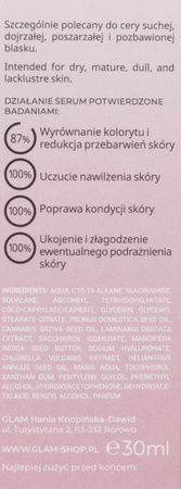 OUTLET - Glam4SKIN - PRZECIWZMARSZKOWE SERUM DO TWARZY NAWILŻAJĄCO - ROZŚWIETLAJĄCE - KRÓTKA DATA