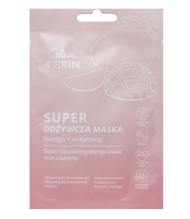 Glam4SKIN - maska w płachcie - SUPER ODŻYWCZA MASKA MANGO + WITAMINY