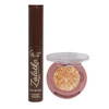 GIFT SET: GlamSHADOWS "SILVER PEACH" Eyeshadow + Compact with Magnet, 26mm Insert + ZALOTKA Mascara - brown colors