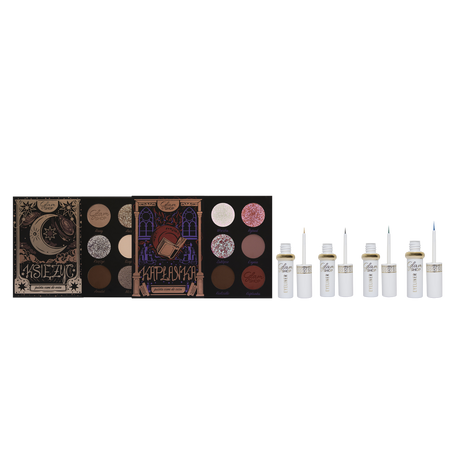 A SET OF TWO PALLETS AND FOUR EYELINERS