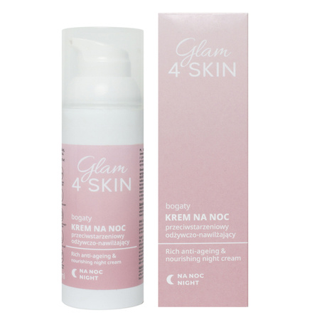 OUTLET - Glam4SKIN - BOGATY KREM NA NOC PRZECIWSTARZENIOWY ODŻYWCZO - NAWILŻAJĄCY - KRÓTKA DATA